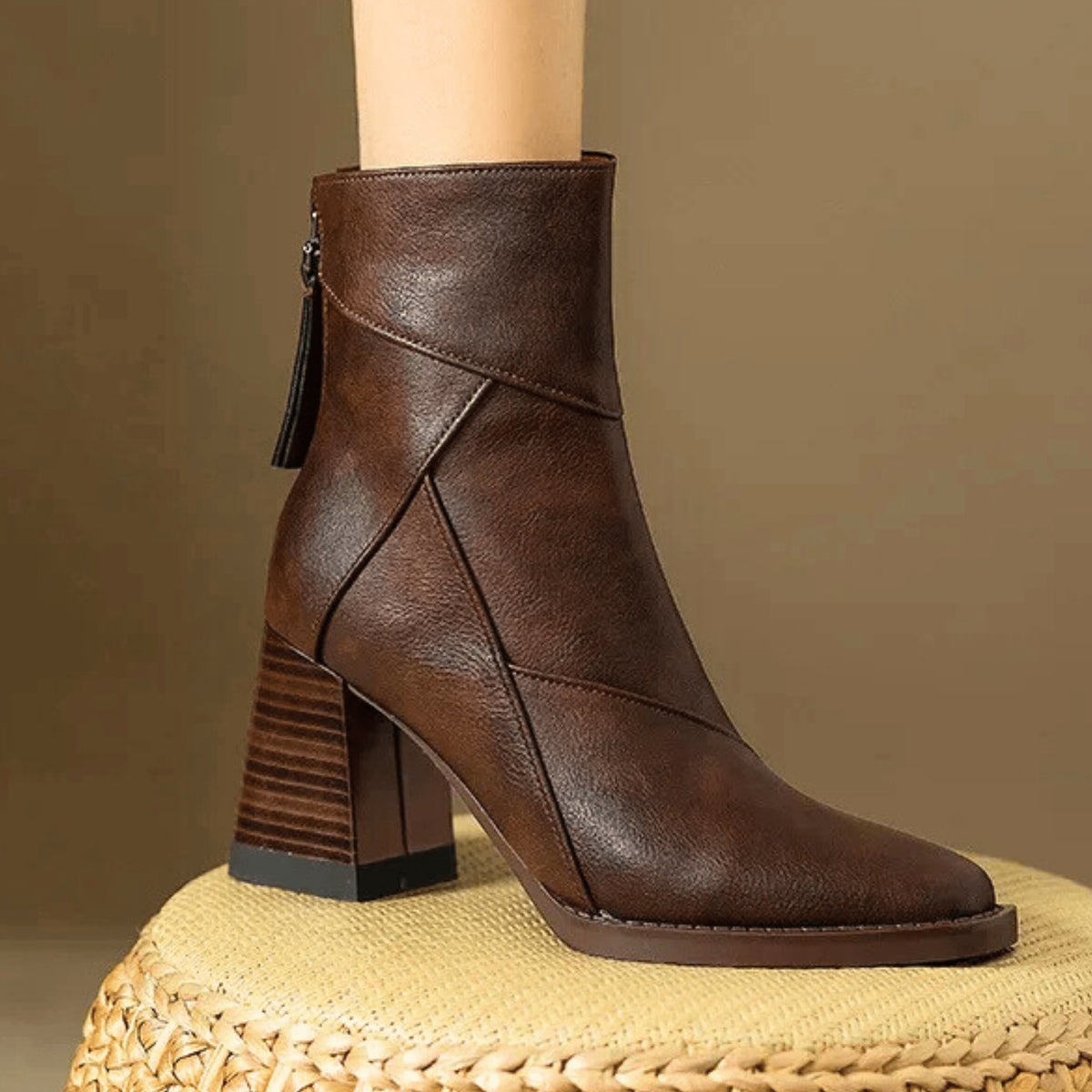 Alyssa | Women's Block Heel Ankle Boots Side Zipper