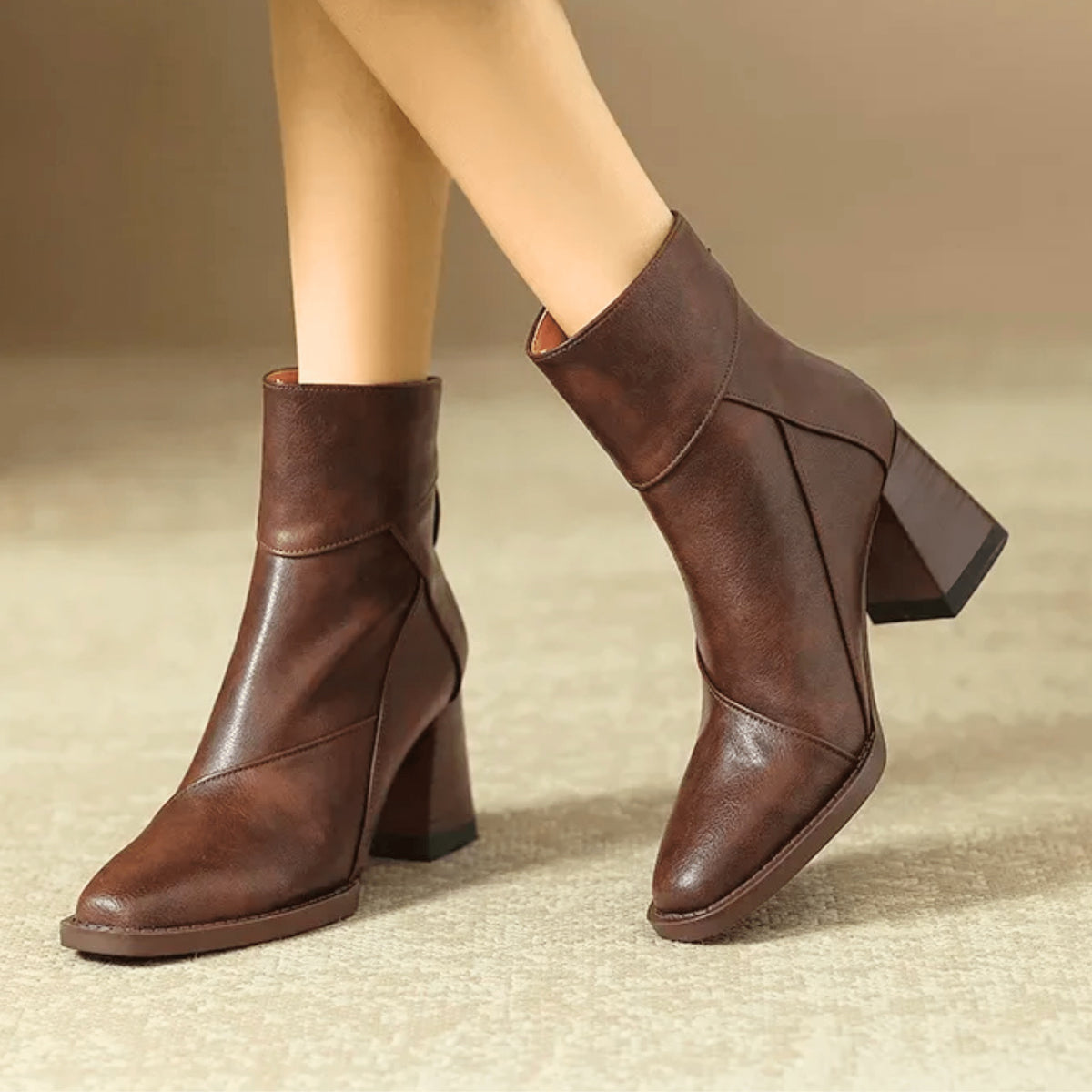 Alyssa | Women's Block Heel Ankle Boots Side Zipper
