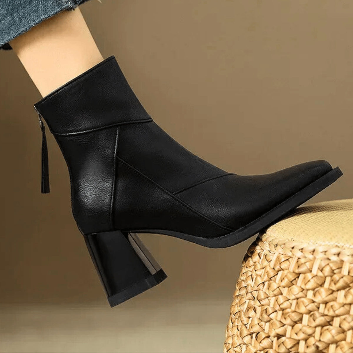 Alyssa | Women's Block Heel Ankle Boots Side Zipper