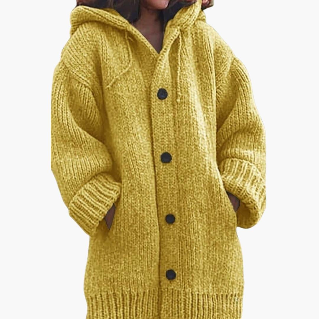 Luna | Women's Oversized Hooded Cardigan Knit Button Up