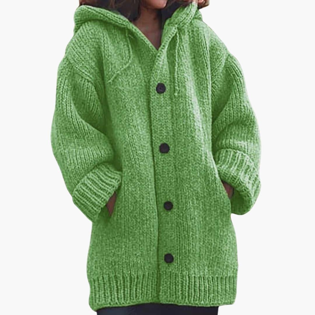 Luna | Women's Oversized Hooded Cardigan Knit Button Up