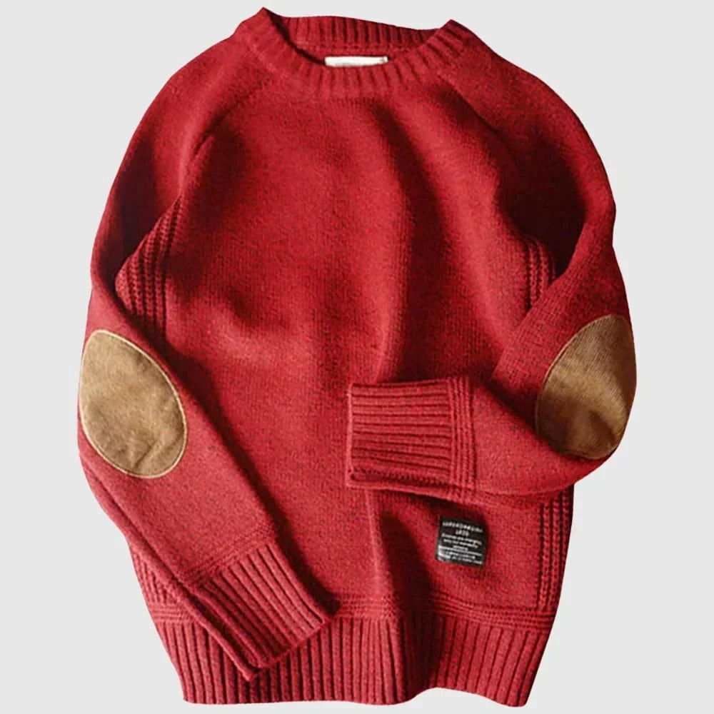 Lucas | Men's Wool Sweater with Elbow Patches