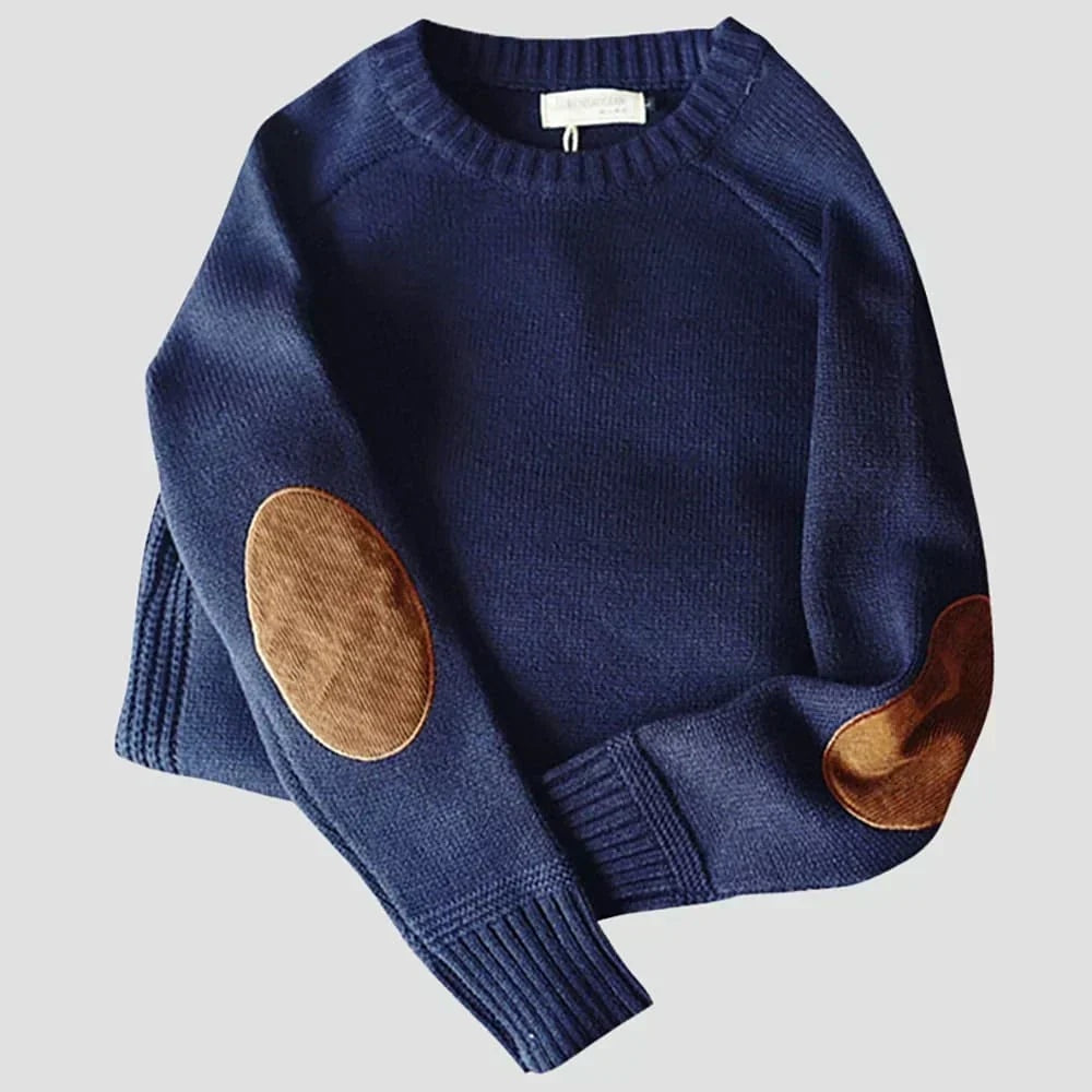 Lucas | Men's Wool Sweater with Elbow Patches
