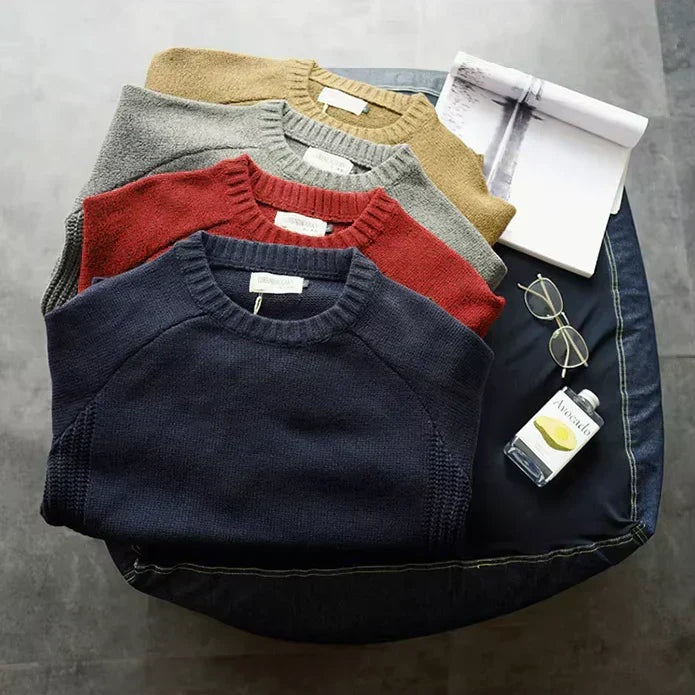 Lucas | Men's Wool Sweater with Elbow Patches