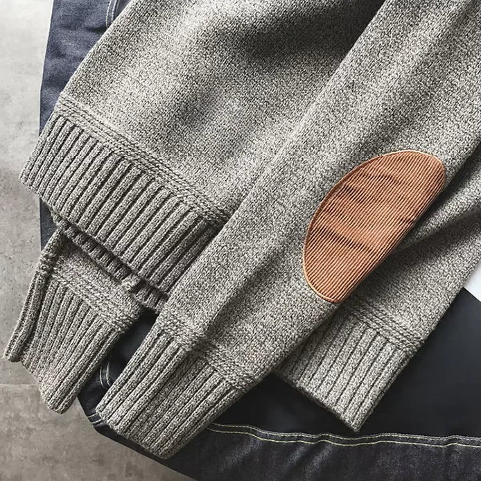 Lucas | Men's Wool Sweater with Elbow Patches
