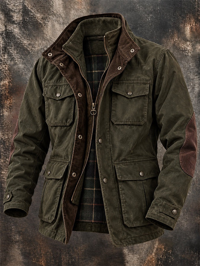 Mason | Men's Cotton Barn Jacket with Corduroy Collar