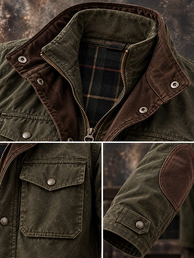 Mason | Men's Cotton Barn Jacket with Corduroy Collar