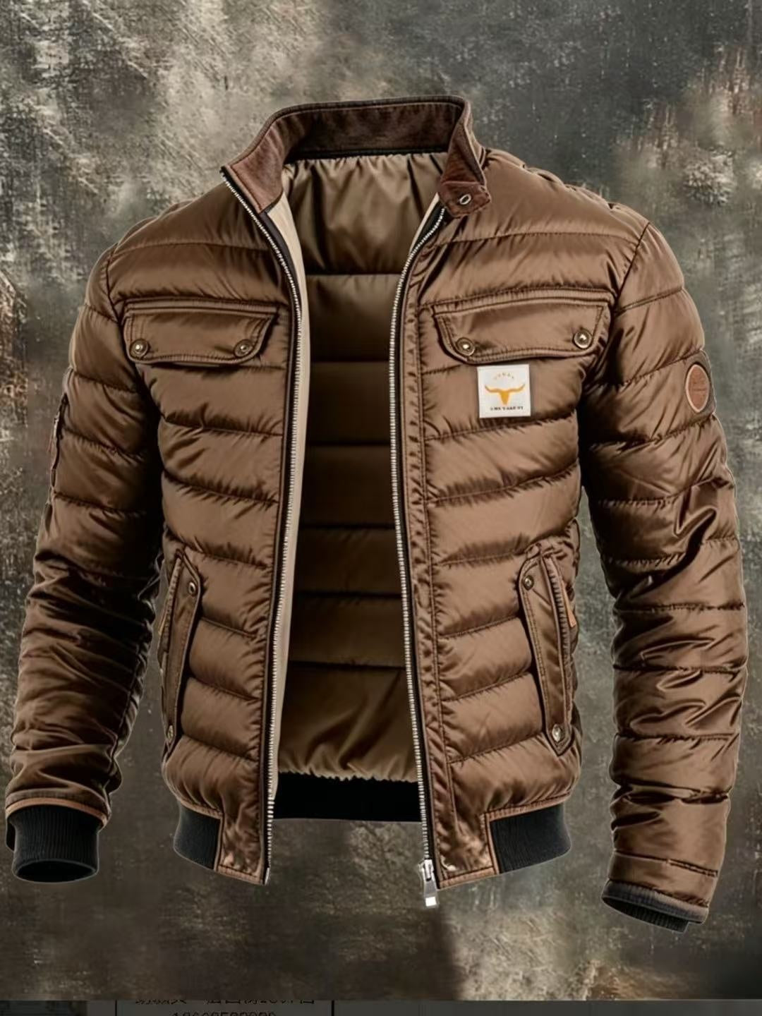 Mason | Men's Quilted Puffer Bomber Jacket with Stand Collar