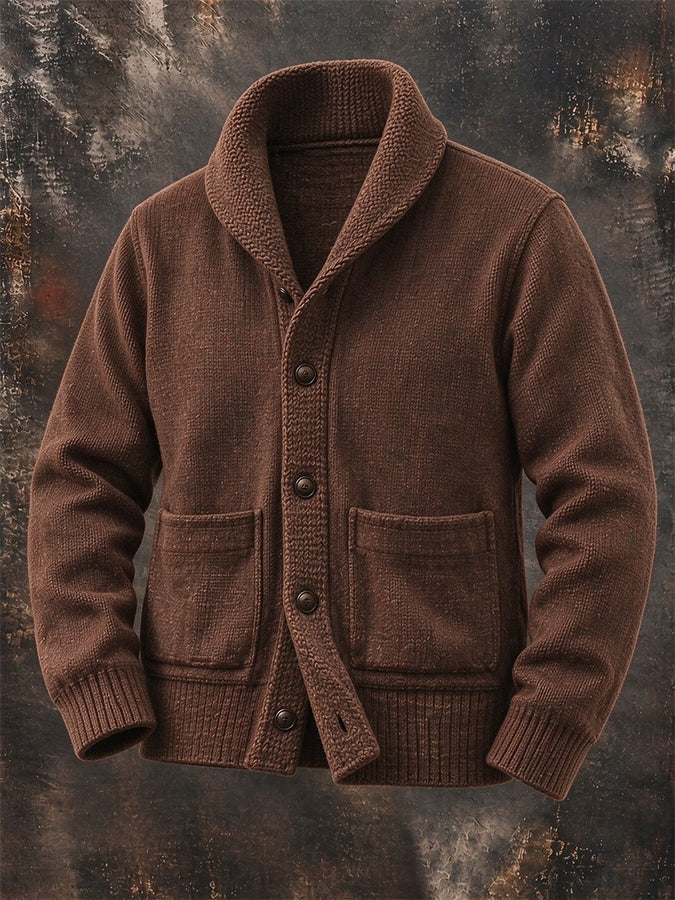 Mateo | Men's Cardigan Sweater Shawl Collar Knit with Pockets