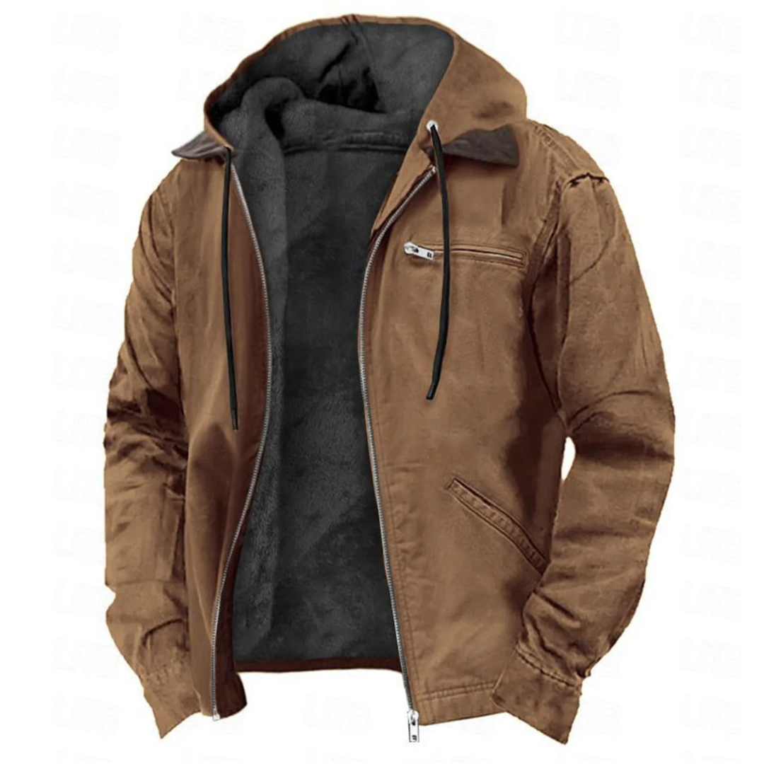 Mateo | Men's Winter Jacket Full Zip Fleece Lined with Hood