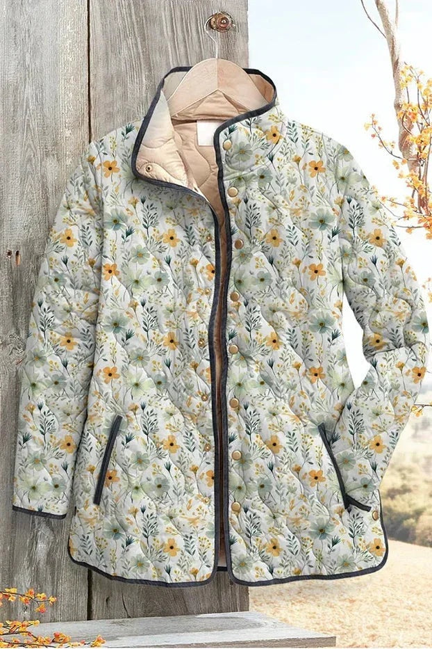 Olivia | Women's Floral Patchwork Quilted Jacket Lightweight Fall Coat