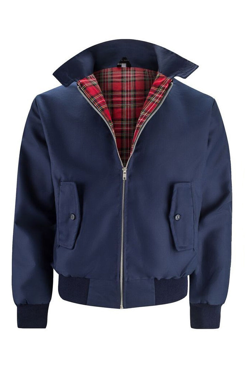Nathaniel | Men's Bomber Jacket Tartan Lined Zip Up