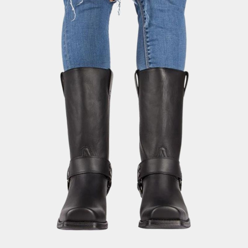 Matthew | Men's Cowboy Boots Tall Leather Buckle Harness