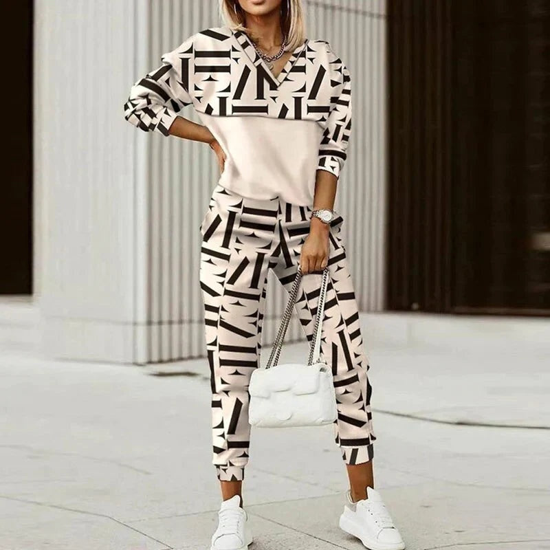 Vivian | Women's Printed Tracksuit Zip Up Sweatshirt Joggers