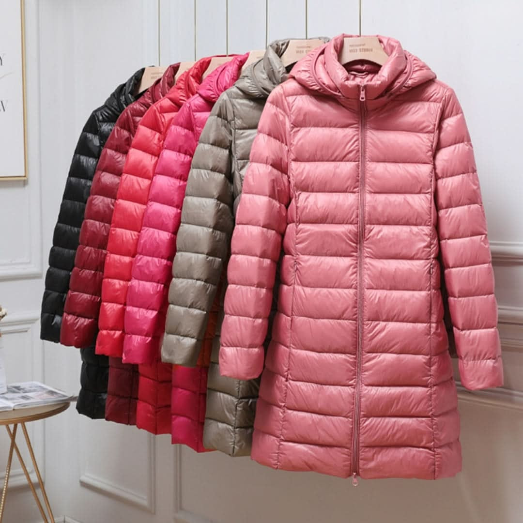 Andrea | Women's Long Puffer Coat Hooded Quilted