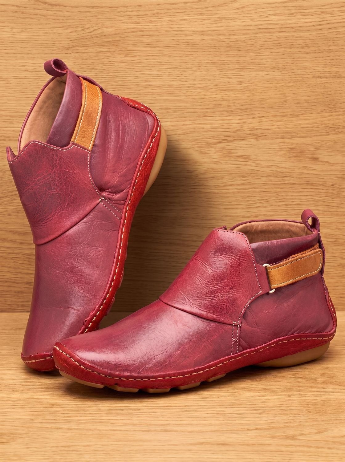 Nora | Women's Flat Ankle Boots Slip-On with Side Strap