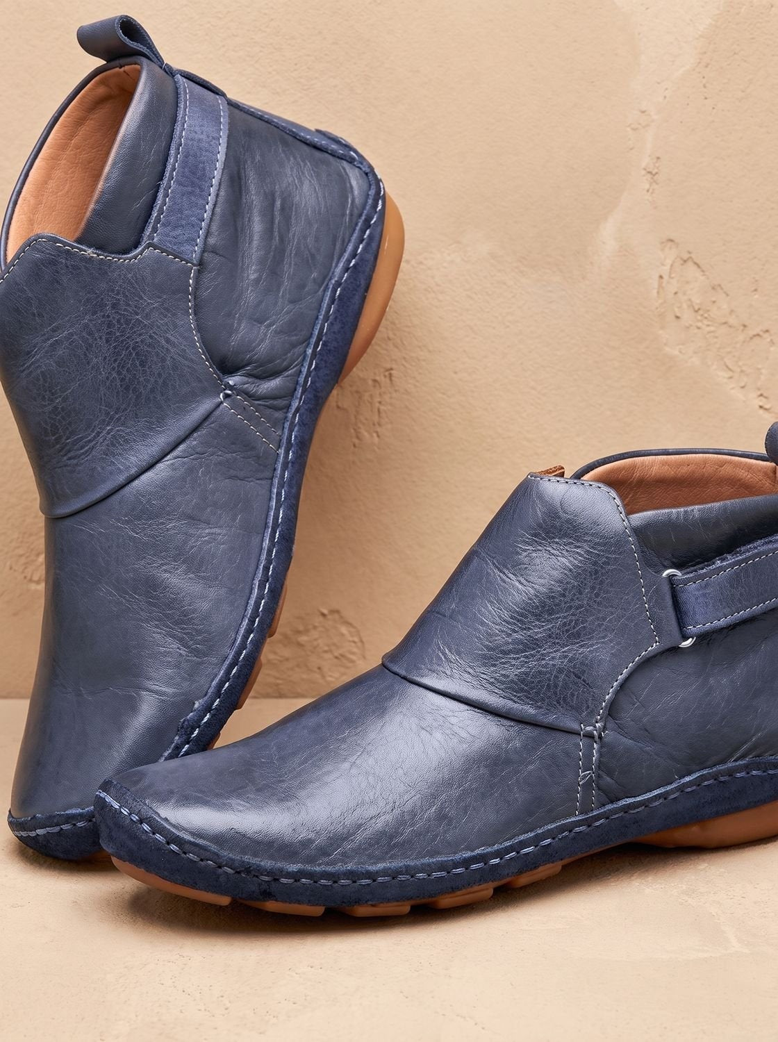 Nora | Women's Flat Ankle Boots Slip-On with Side Strap