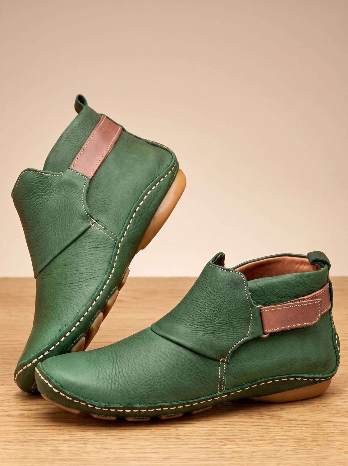 Nora | Women's Flat Ankle Boots Slip-On with Side Strap