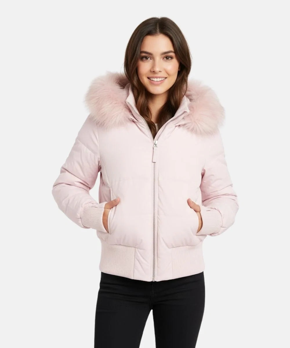 Ashley | Women's Puffer Jacket Faux Fur Hood