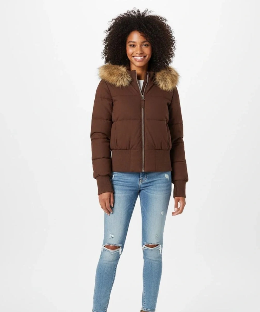 Ashley | Women's Puffer Jacket Faux Fur Hood