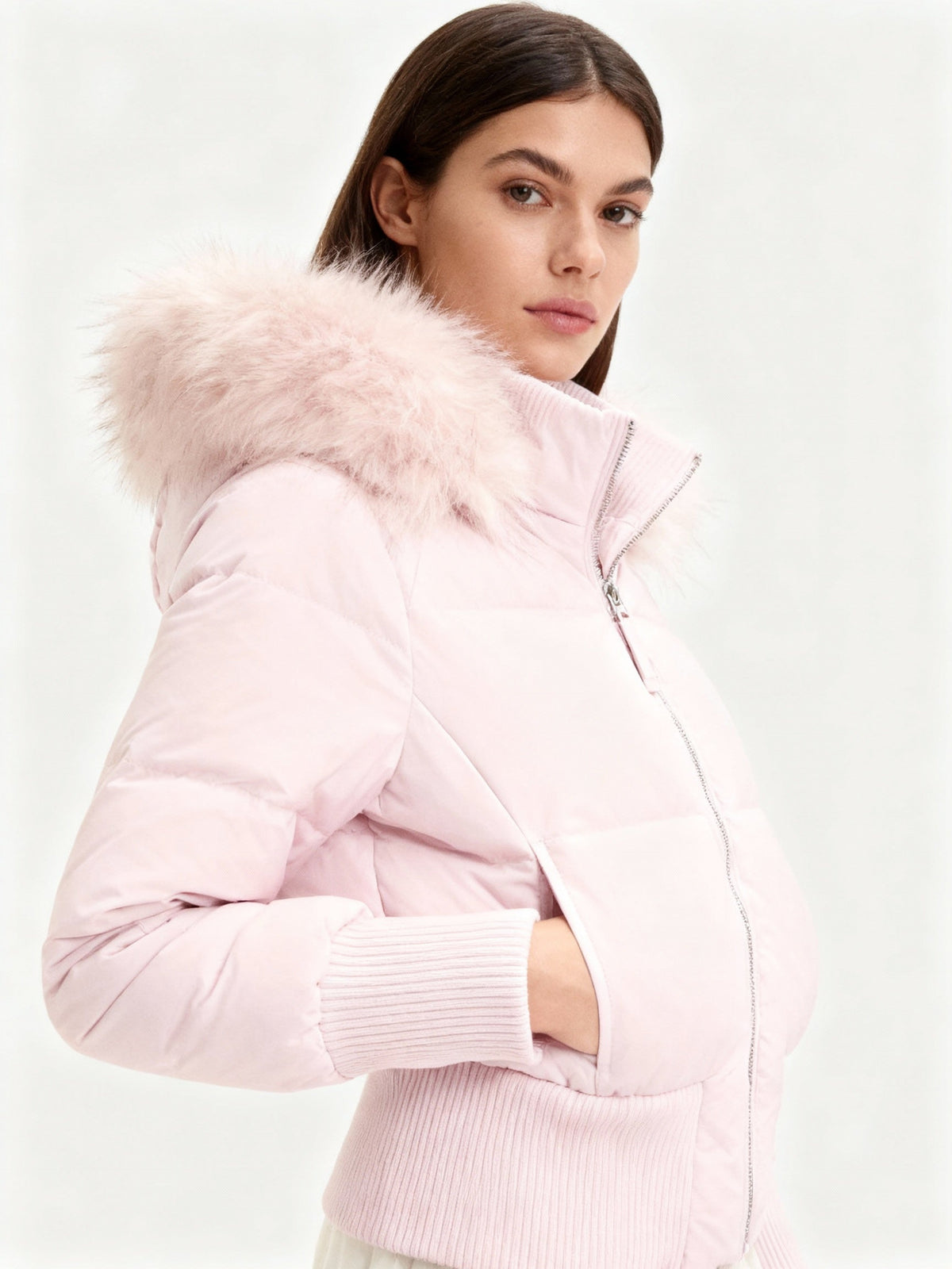 Ashley | Women's Puffer Jacket Faux Fur Hood