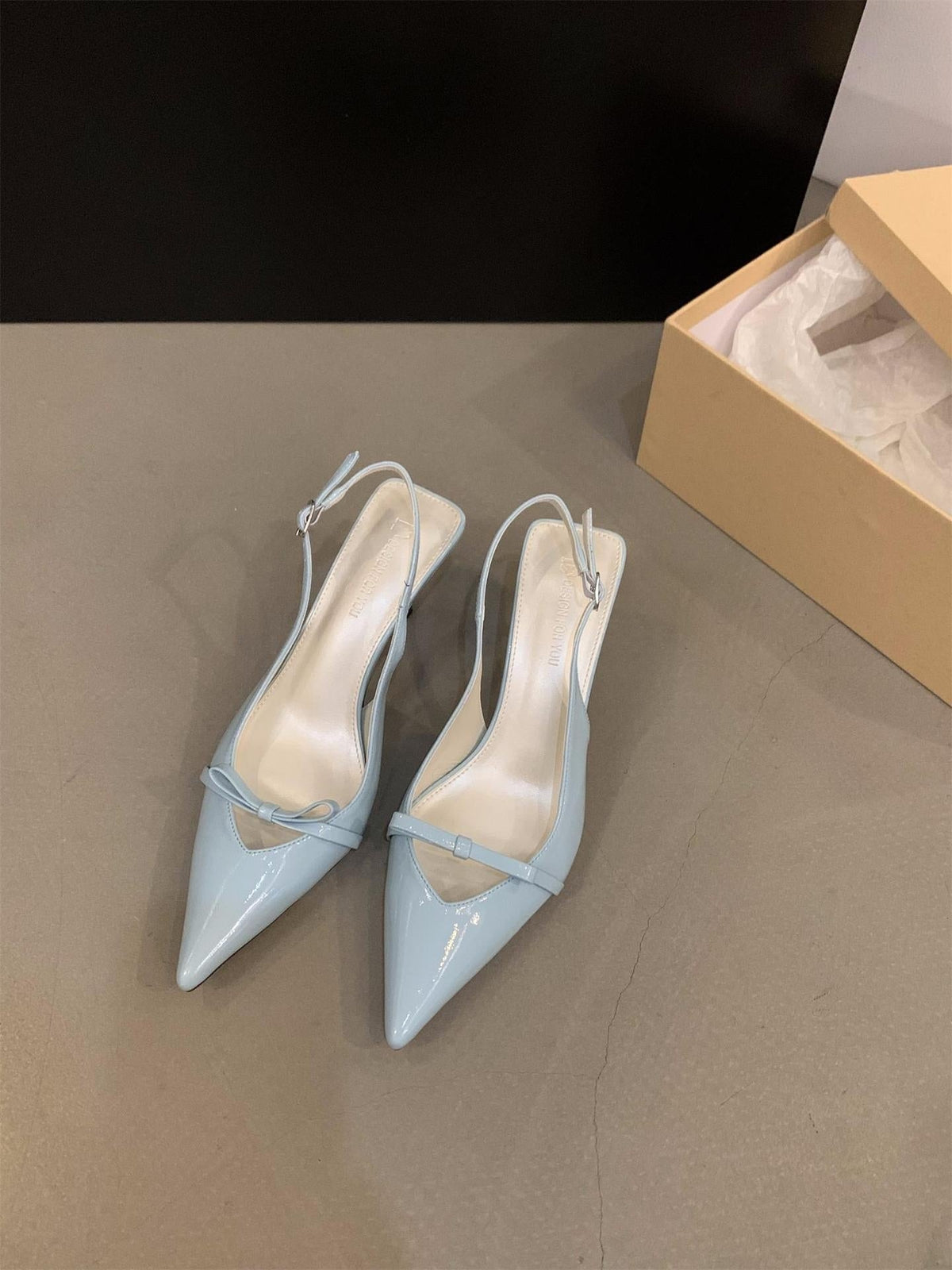 Olivia | Women's Slingback Pumps with Bow Kitten Heel