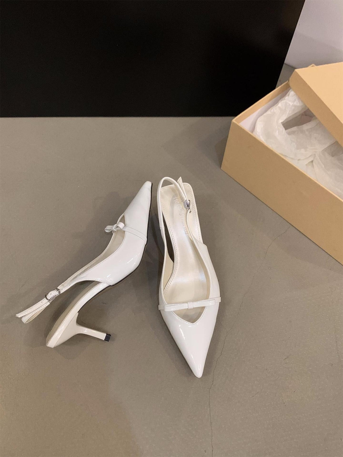 Olivia | Women's Slingback Pumps with Bow Kitten Heel