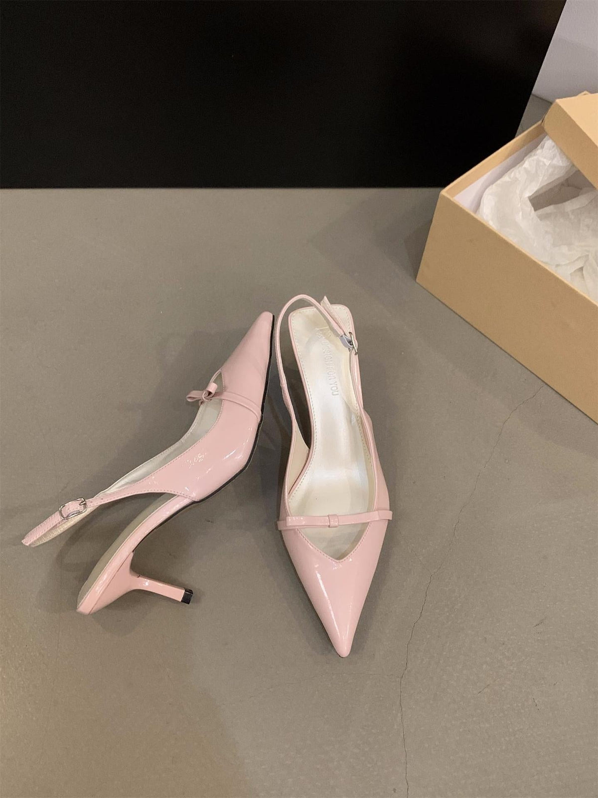 Olivia | Women's Slingback Pumps with Bow Kitten Heel