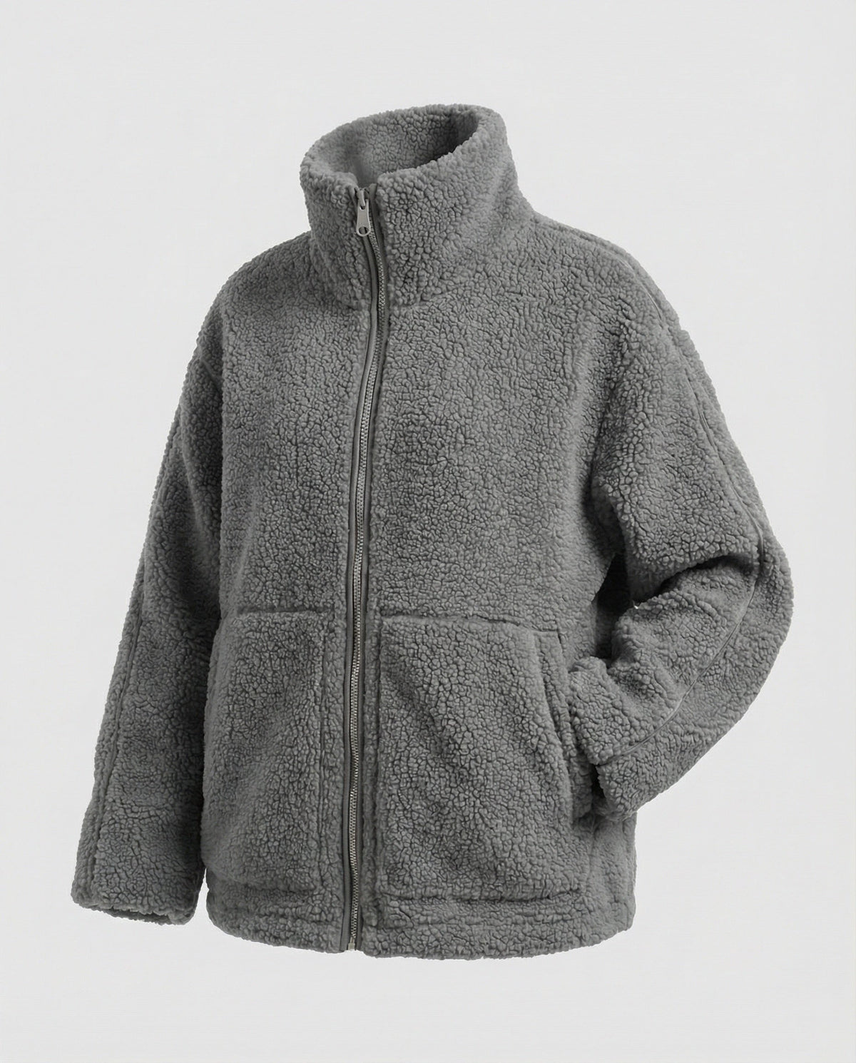Paisley | Women's Fluffy Teddy Coat Zip-Up with High Collar