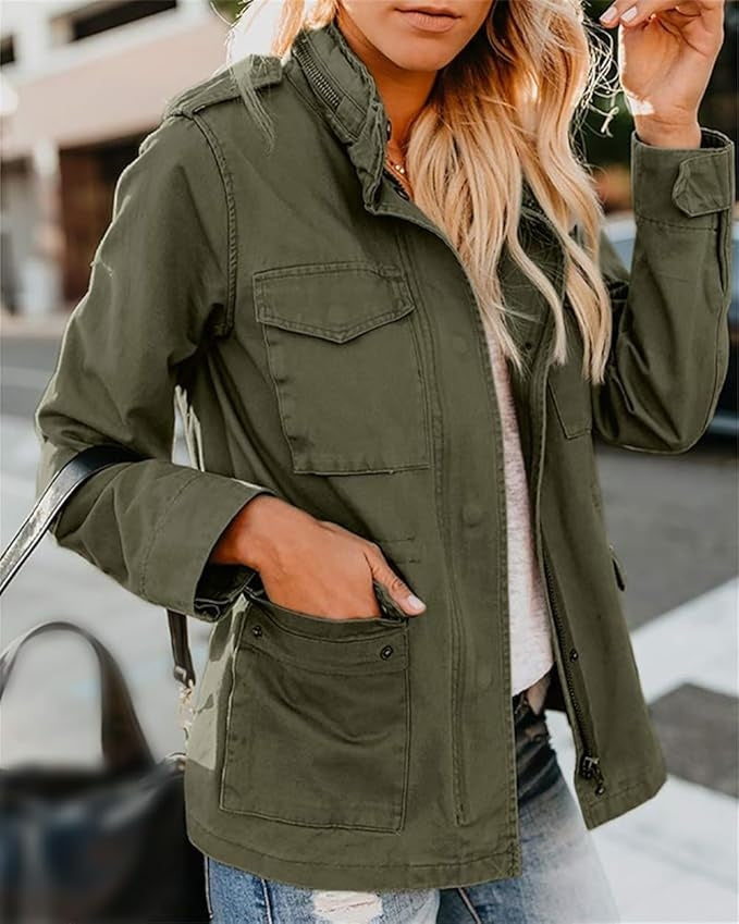 Joanna | Women's Military Jacket Utility Multi Pocket