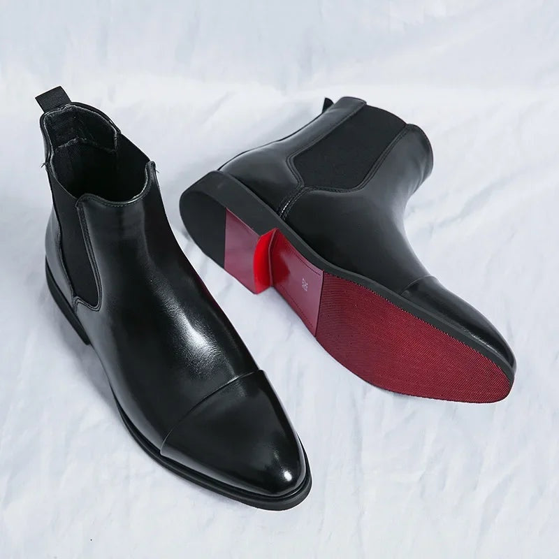 Landon | Men's Leather Chelsea Boots Contrast Sole