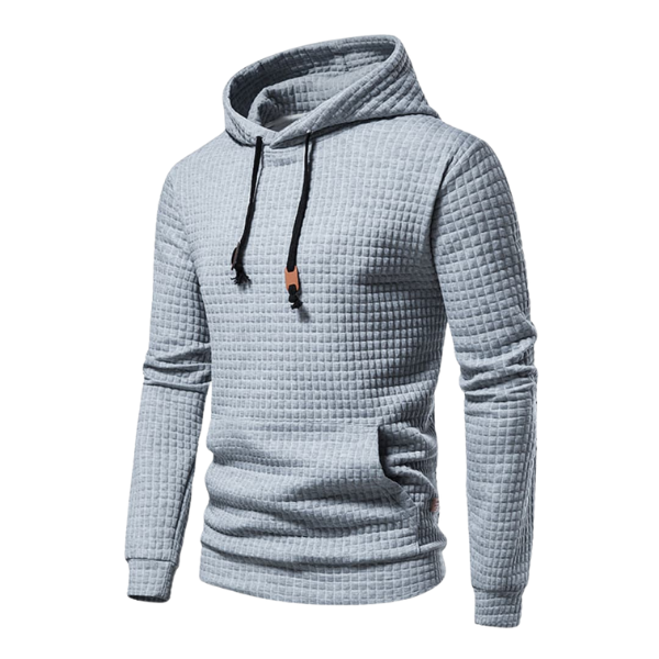Dean | Men's Textured Plaid Hoodie Kangaroo Pocket