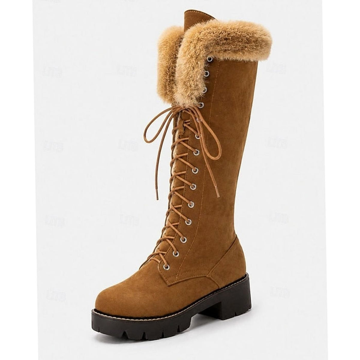 Skylar | Women's Faux Fur Snow Boots Knee High Faux Suede