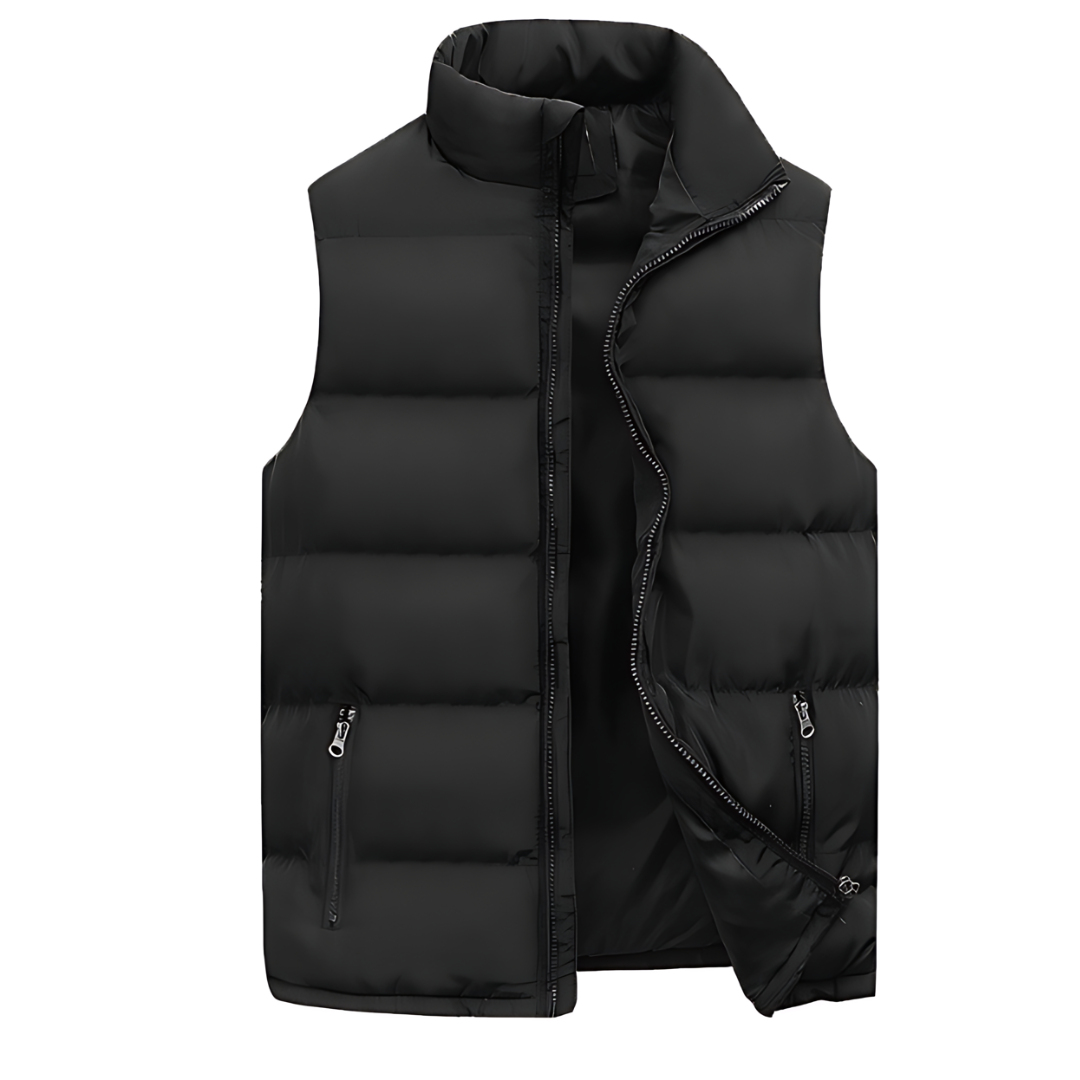 Leo | Men's Quilted Puffer Vest High Collar Zip Up
