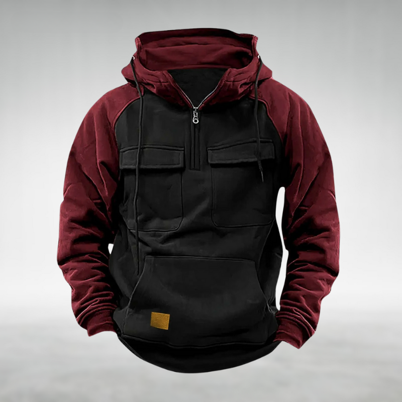 Samuel | Men's Two Tone Zip Up Hoodie Cargo Pockets