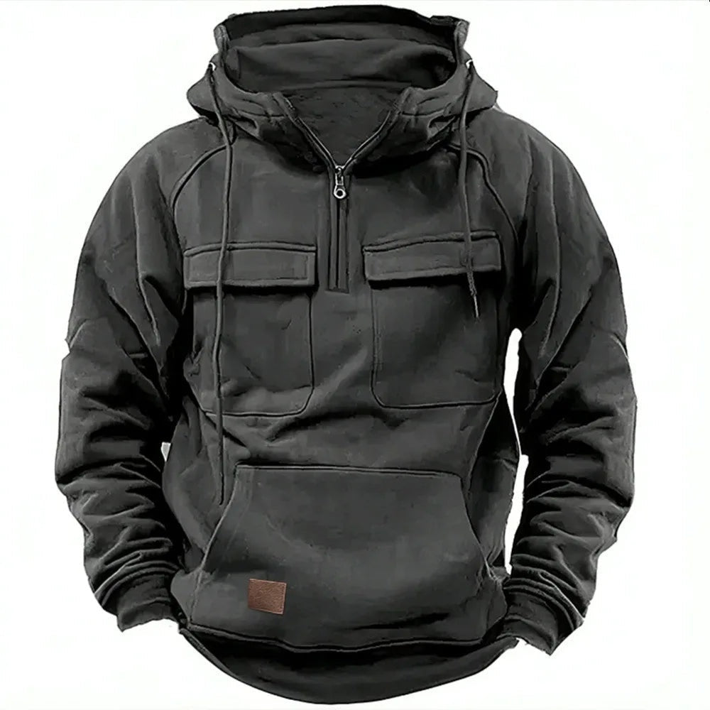 Samuel | Men's Two Tone Zip Up Hoodie Cargo Pockets