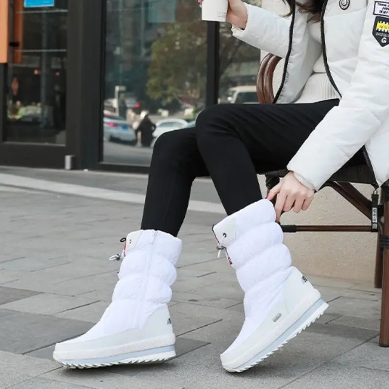 Camille | Women's Waterproof Snow Boots Quilted Flat Sole