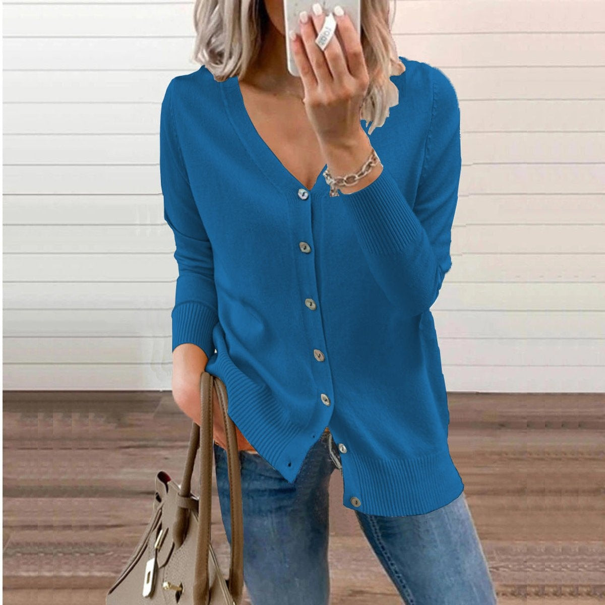 Madison | Women's Lightweight Cardigan V Neck Button Up Long Sleeve