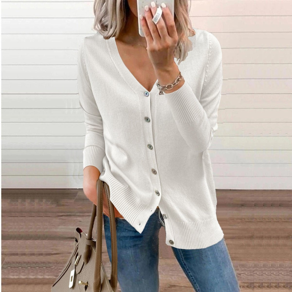 Madison | Women's Lightweight Cardigan V Neck Button Up Long Sleeve