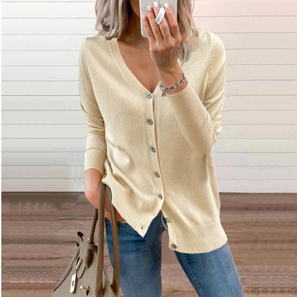 Madison | Women's Lightweight Cardigan V Neck Button Up Long Sleeve