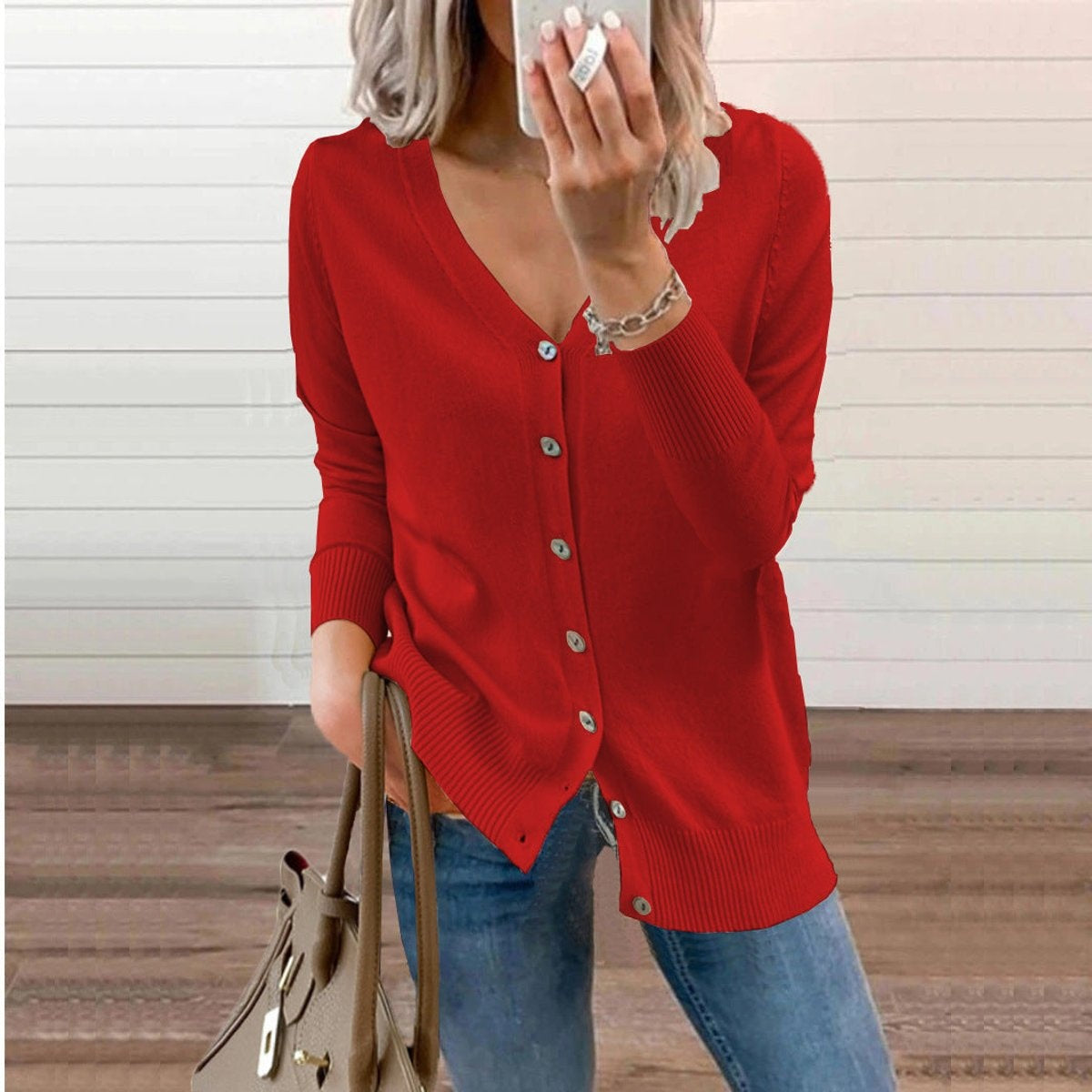 Madison | Women's Lightweight Cardigan V Neck Button Up Long Sleeve