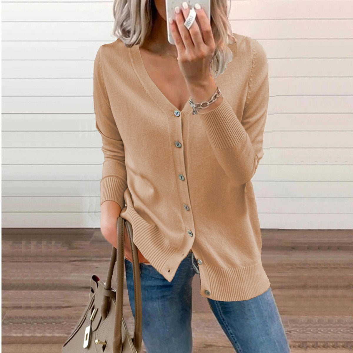 Madison | Women's Lightweight Cardigan V Neck Button Up Long Sleeve