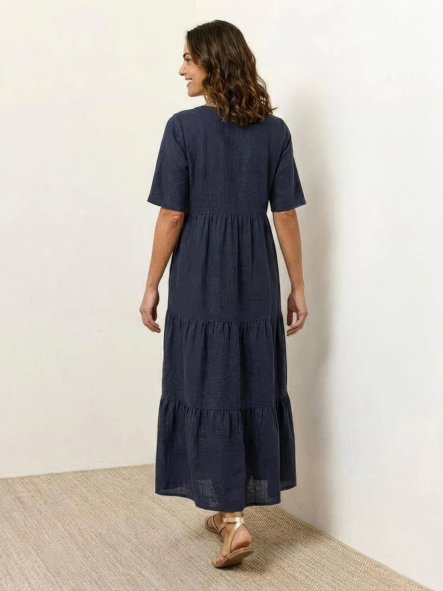 Alexandra | Women's Long Party Dress V Neck Ruffle Maxi