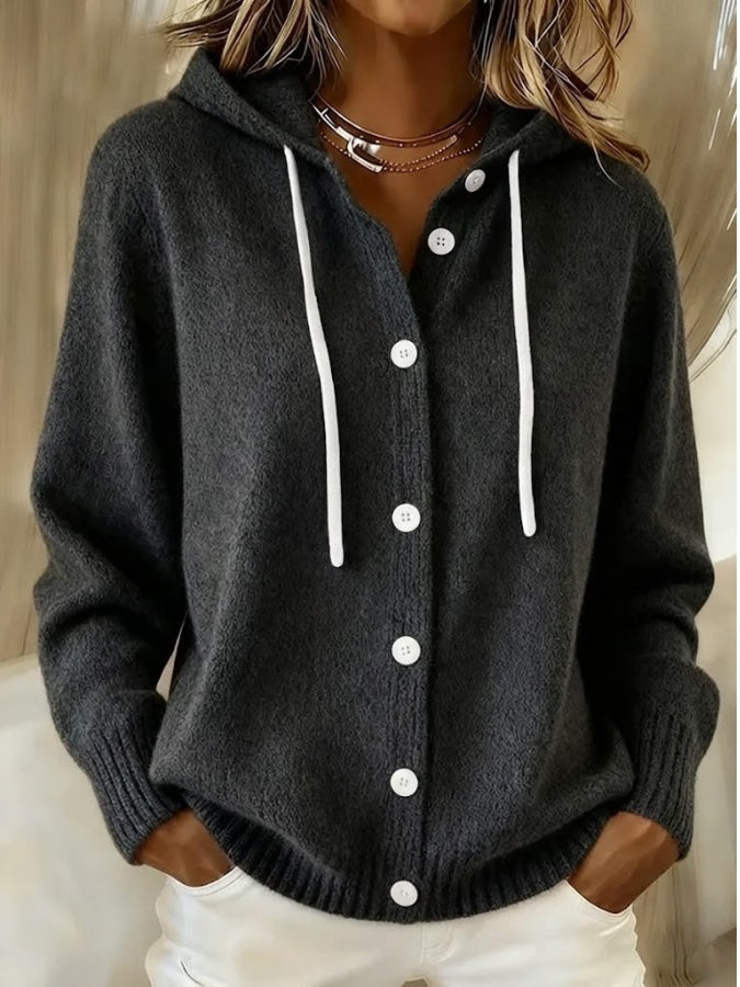 Zoey | Women's Knit Cardigan Sweater with Hood